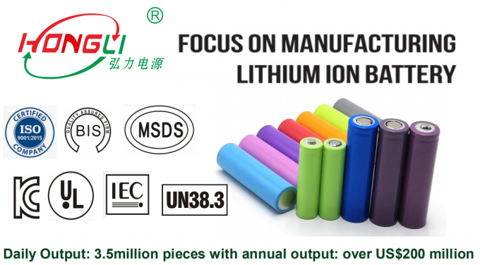 بزرگترین تولید کننده Hongli بهترین فروش باتری نوع 18650 1200mAh قابل شارژ لیتیوم یون سلول 3.7V